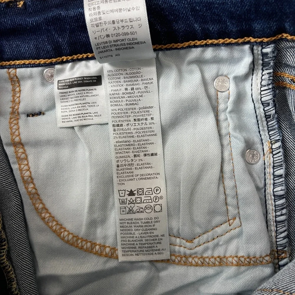 Levi's Jeans Mens 30x30 Blue 502 Taper Fit Dark Wash Indigo Denim Preppy Minimal